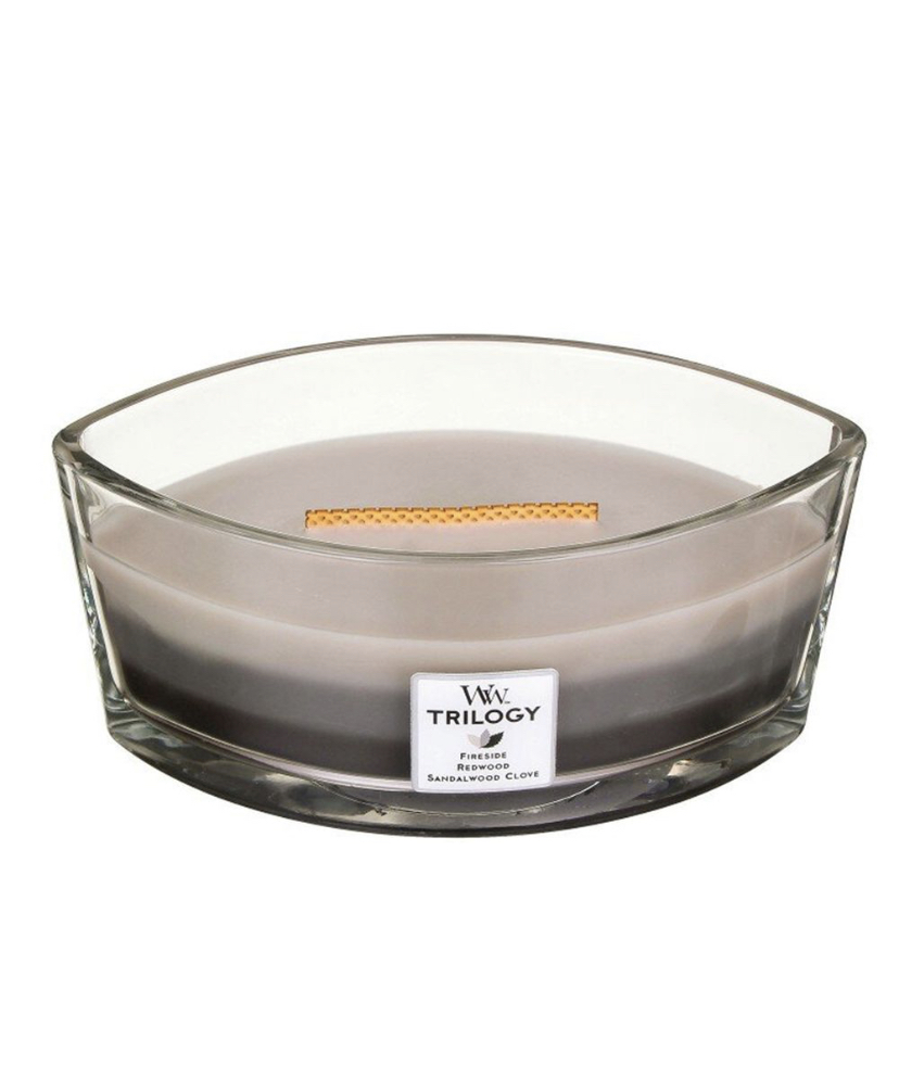 Ароматична свічка з тришаровим ароматом Woodwick Ellipse Trilogy Warm Woods 453 г Ароматична свічка з тришаровим ароматом Woodwick Ellipse Trilogy Warm Woods 453 г